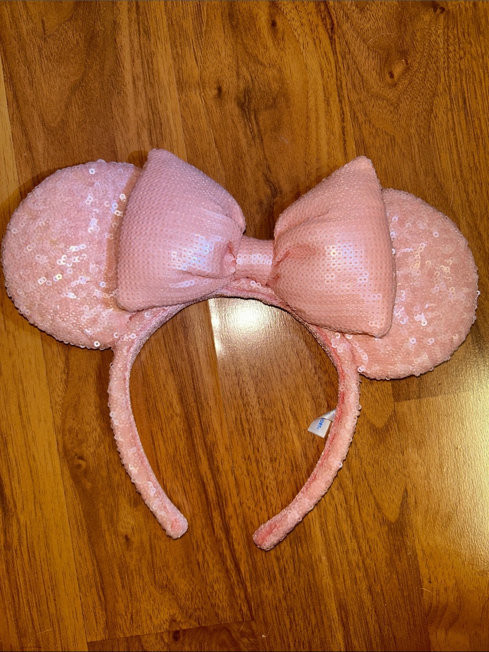 NWOT Tokyo Disney Matte Pink Sequin Mickey Minnie Mouse Ears Headband
